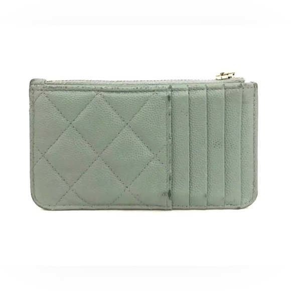 💯 CHANEL Quilted Matelasse CC Logo Caviar Skin Coin Purse Wallet w/ COA card - Picture 6 of 6